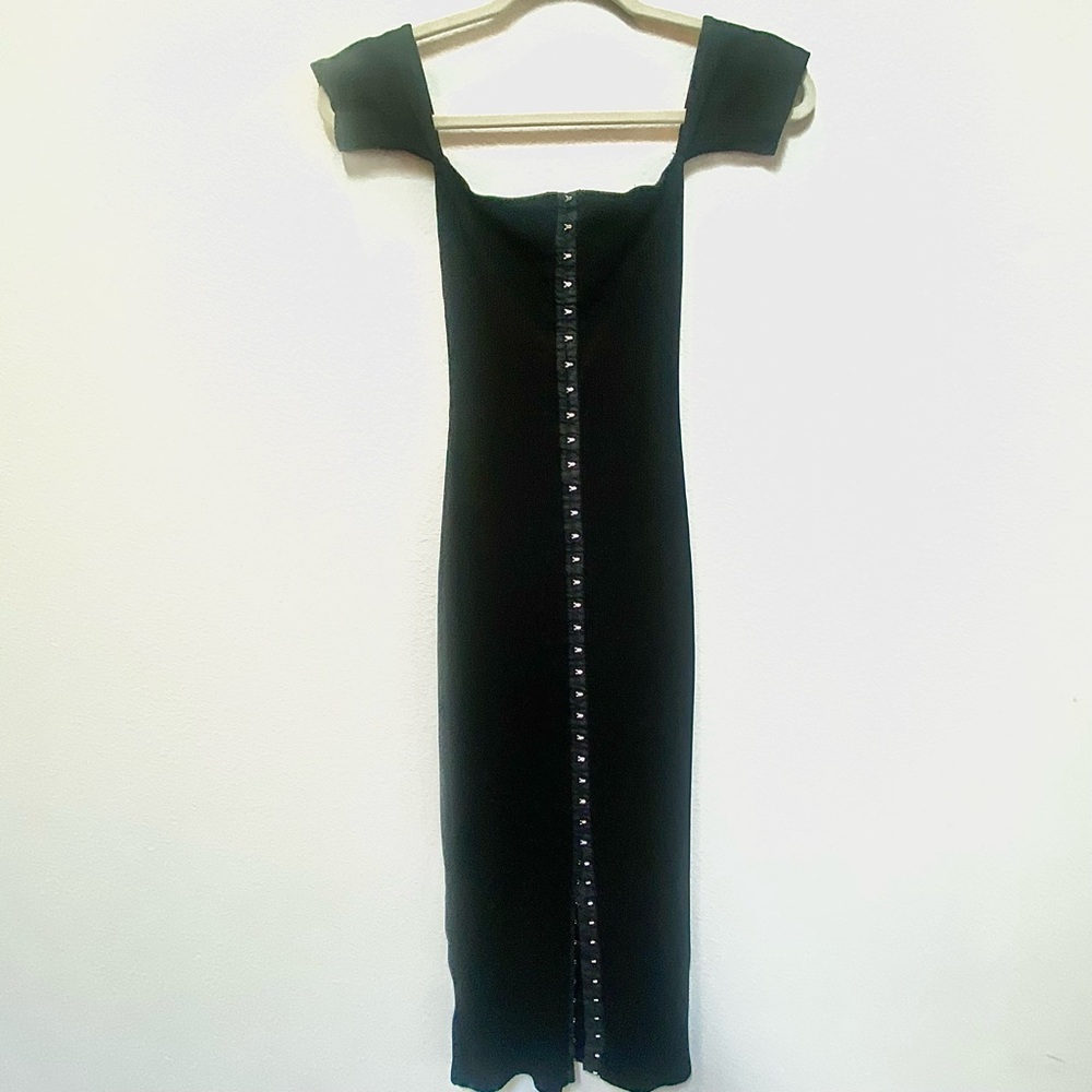 Reformation Whitney Ribbed Black Bodycon Dress XS - Picture 3 of 11
